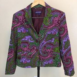 Russell Kemp purple paisley corduroy Blazer 12